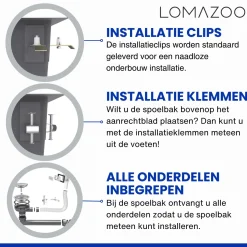 LOMAZOO Dubbele Spoelbak Proxima Rvs 595x450 Mm