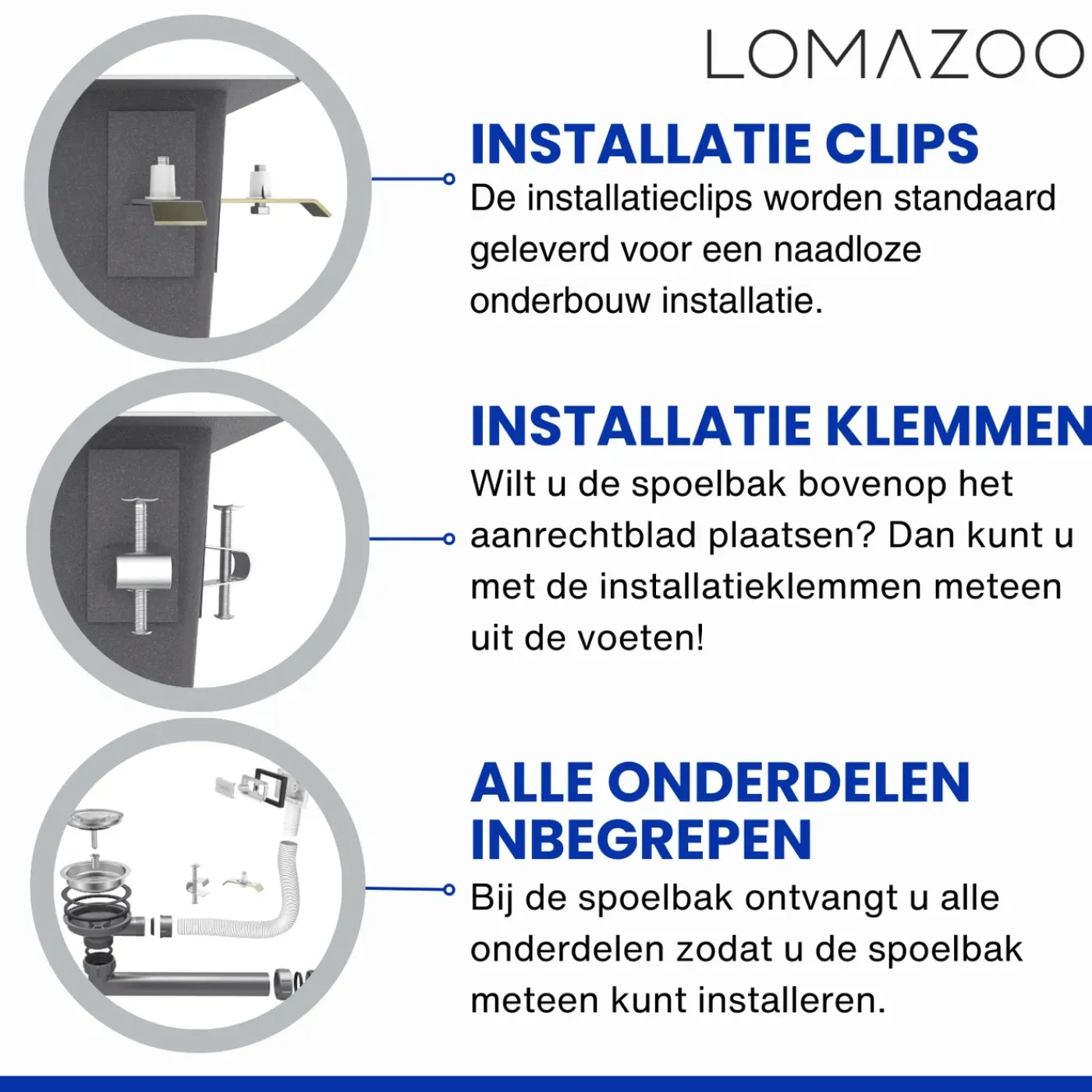 LOMAZOO Dubbele Spoelbak Proxima Rvs 595x450 Mm