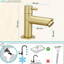 Lomazoo Fonteinkraan Goud Pyrmont