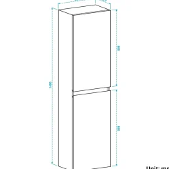 LOMAZOO Kolomkast Marbella Mat Zwart 140cm