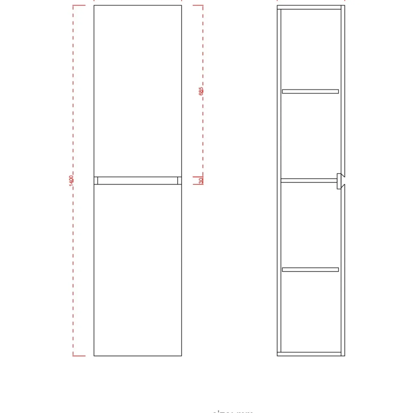Lomazoo Kolomkast Marbella Zwart Eiken 140cm