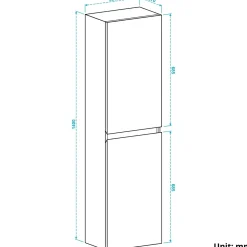 Lomazoo Kolomkast Marbella Zwart Eiken 140cm