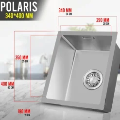 Lomazoo Spoelbak Polaris 34 Cm Rvs