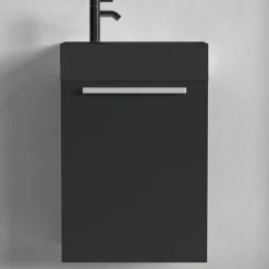 LOMAZOO Toiletmeubel Bombay Mat Zwart - Wastafel Zwart - 40cm
