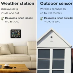 LONQ Weerstation Binnen En Buiten - Buienradar - Thermometer - Hygrometer
