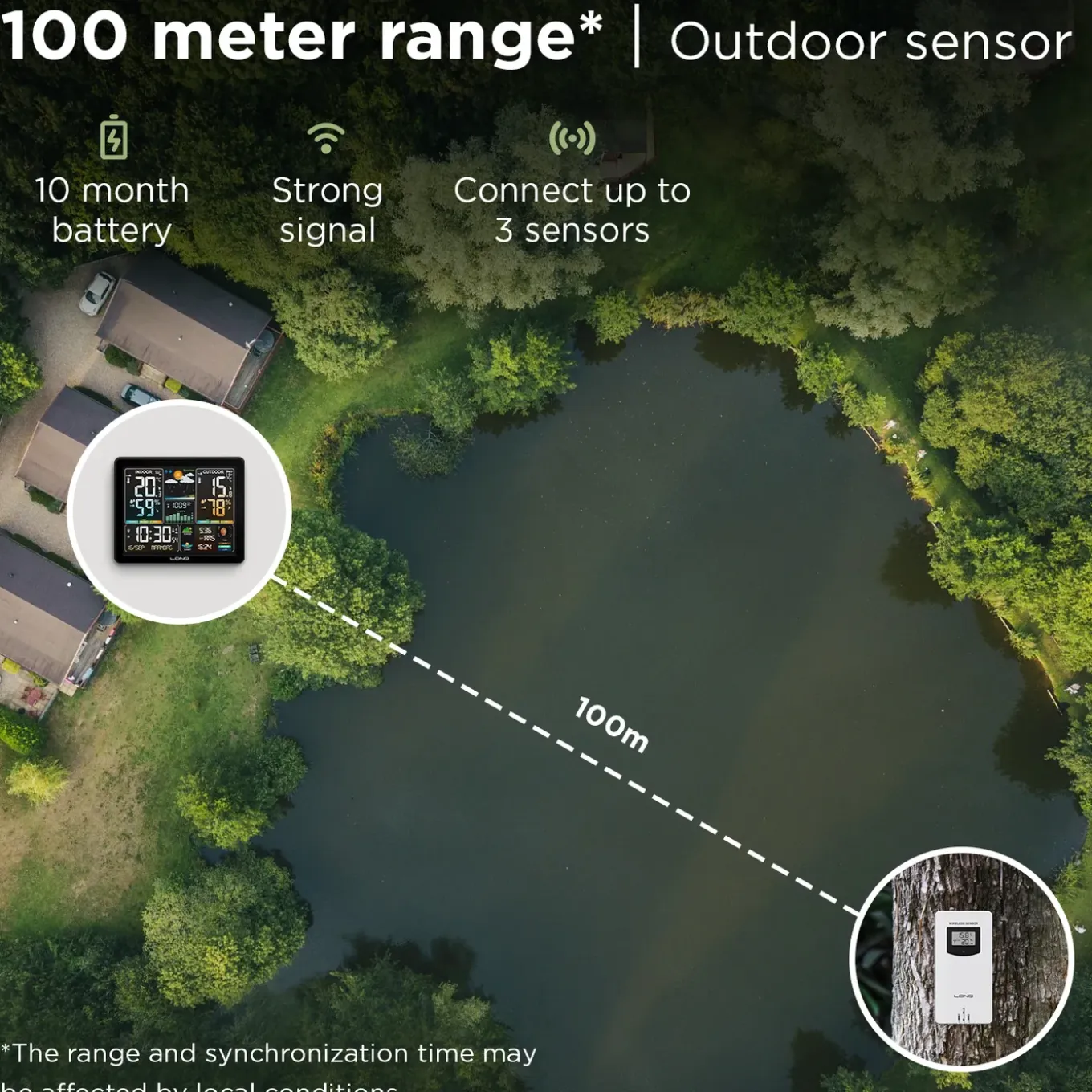 LONQ Weerstation Binnen En Buiten - Buienradar - Thermometer - Hygrometer