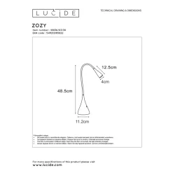 Lucide bureaulamp Zozy zwart ⌀11,5cm led dimbaar 3W