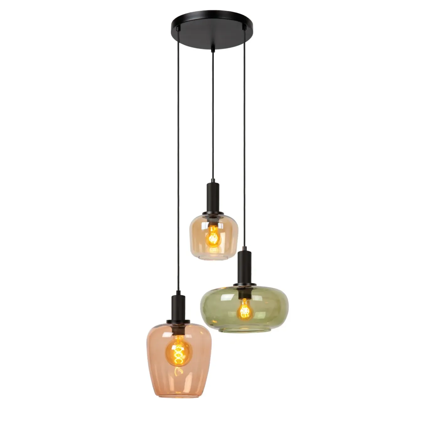 Lucide hanglamp Ilona zwart 3xE27