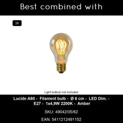 Lucide hanglamp Ilona zwart 3xE27