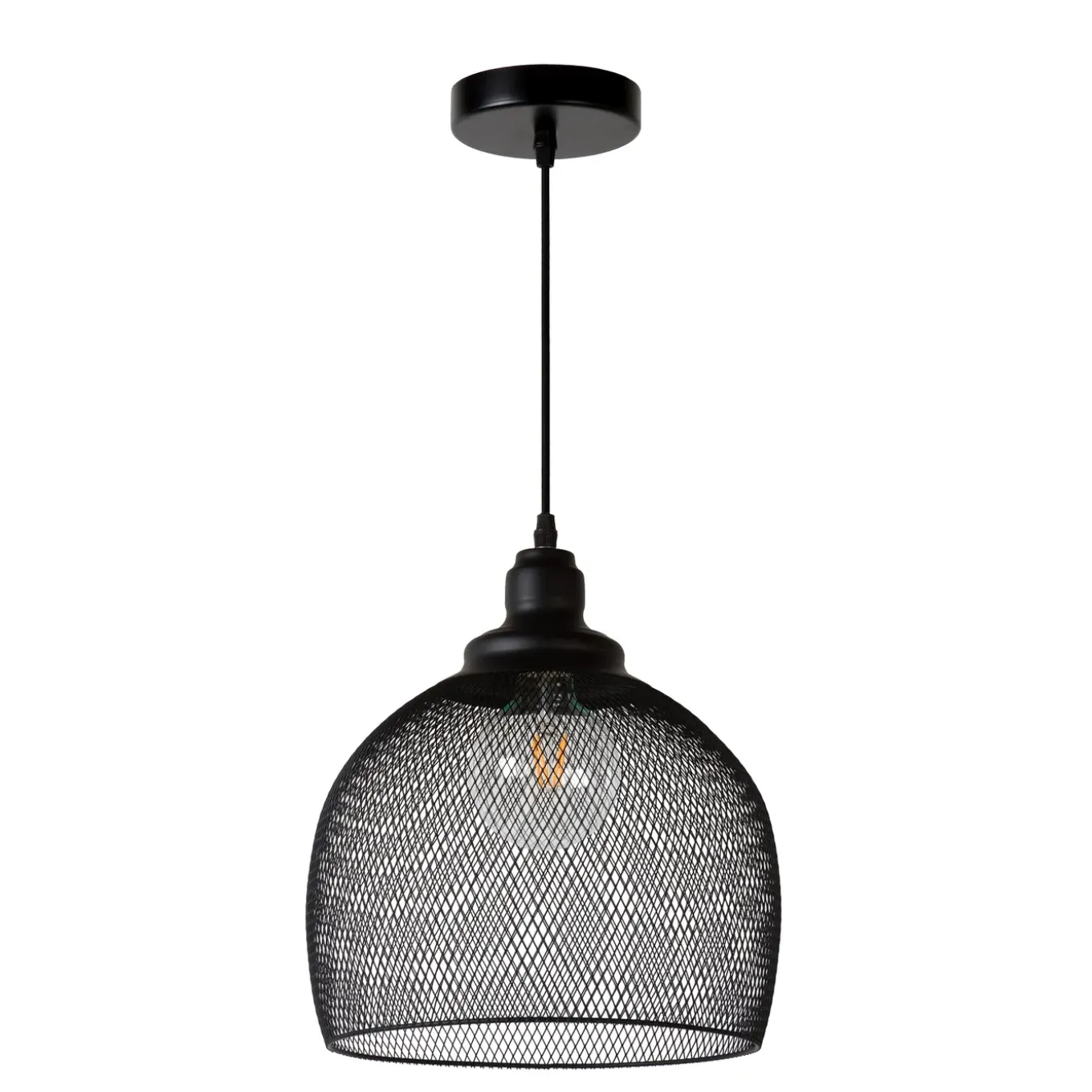 Lucide Hanglamp Mesh - Zwart - 28cm - E27