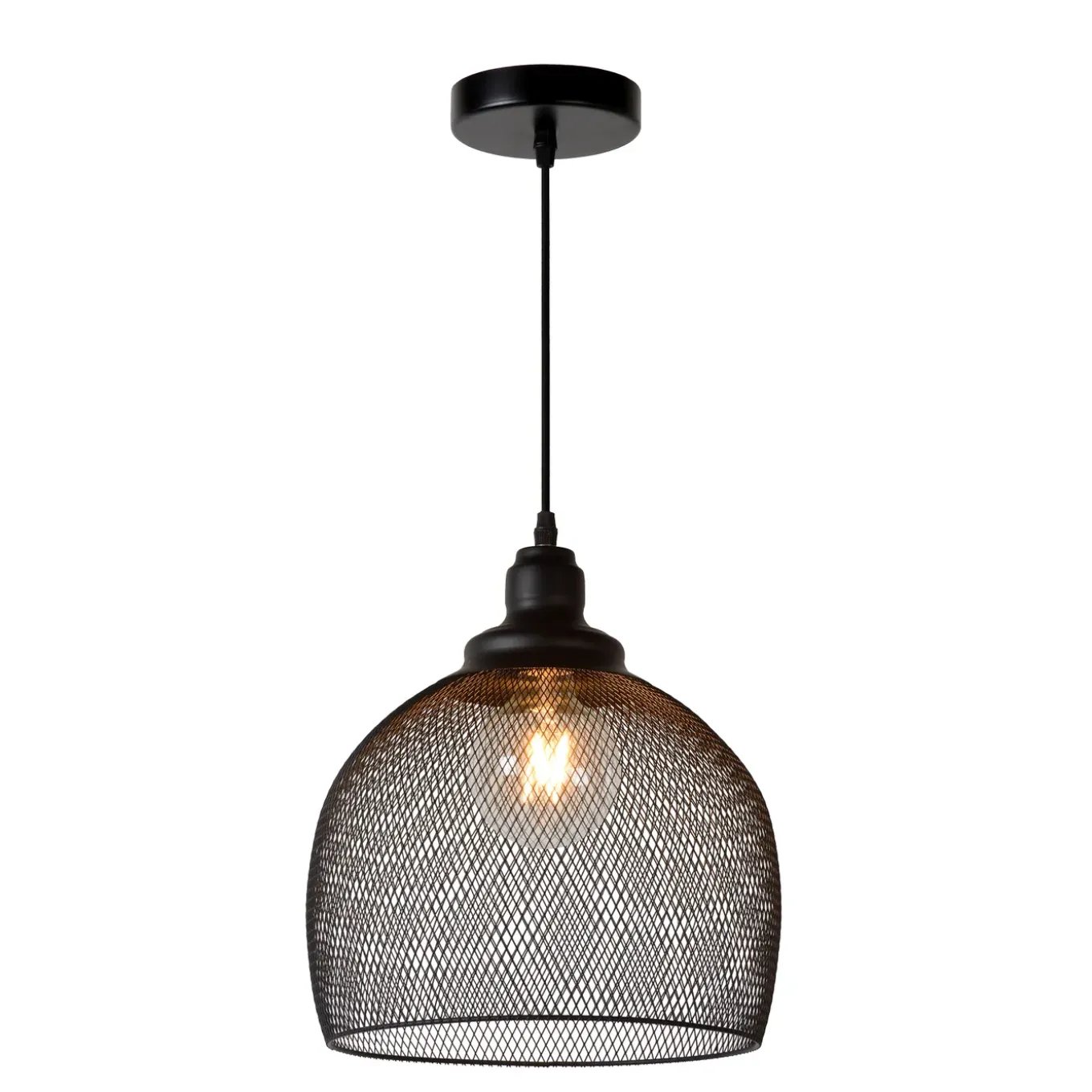 Lucide Hanglamp Mesh - Zwart - 28cm - E27
