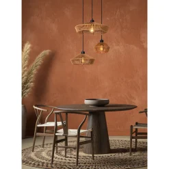 Lucide Hanglamp Yunkai - Naturel Zwart - diam. 60cm - 3xE27