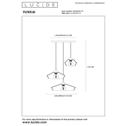 Lucide Hanglamp Yunkai - Naturel Zwart - diam. 60cm - 3xE27