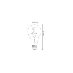 Lucide Ledfilamentlamp Peertje A60 - Amber - D6cm - Dimbaar - Warm Wit - E27 - 4,9W