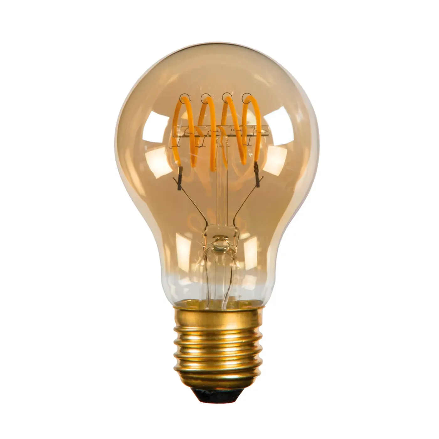 Lucide Ledfilamentlamp Peertje A60 - Amber - D6cm - Dimbaar - Warm Wit - E27 - 4,9W