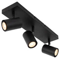 Lucide Opbouwspot Amigo - Zwart - 10cm - 3xGU10