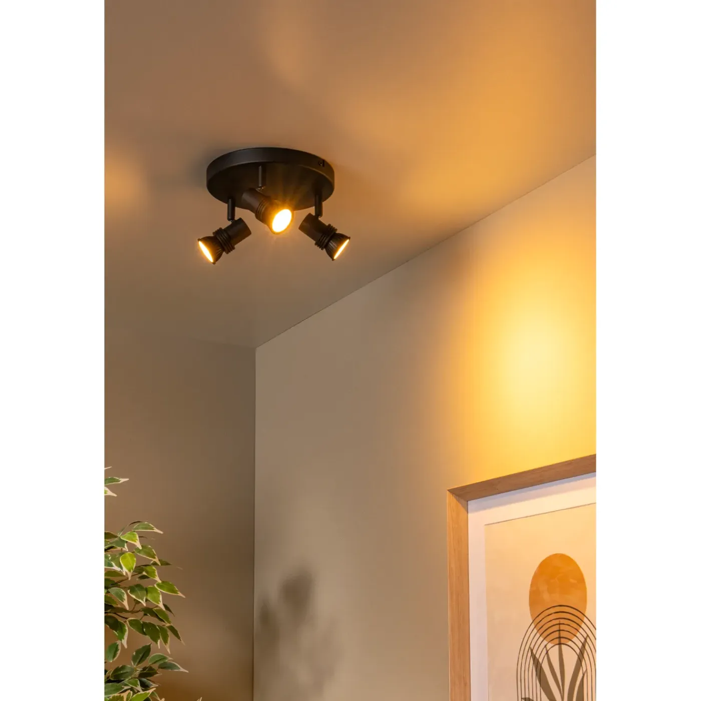 Lucide Opbouwspot Kianti - Zwart - 21cm - 3xGU10