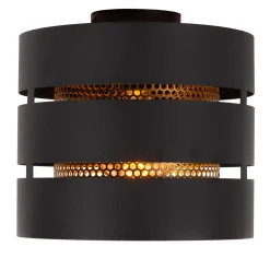 Lucide plafondlamp Rosas zwart messing ⌀26cm E27