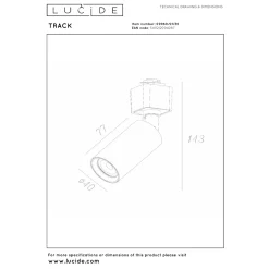 Lucide Railspot Track Ritmo - Zwart - GU10