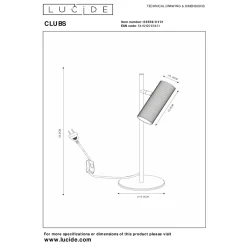 Lucide tafellamp Clubs wit ⌀15cm GU10