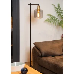Lucide vloerlamp Joanet gerookt glas E27