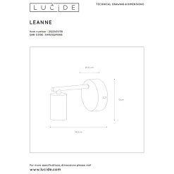 Lucide wandlamp Leanne zwart E27