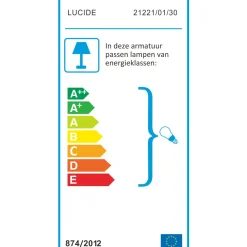 Lucide wandlamp Leanne zwart E27
