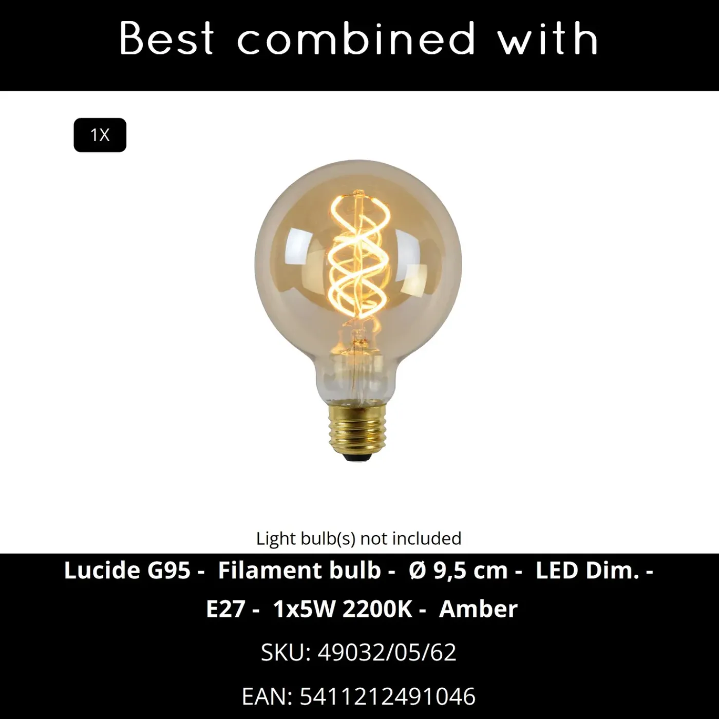 Lucide wandlamp Scott zwart E27