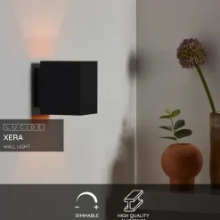 Lucide wandlamp Xera zwart G9