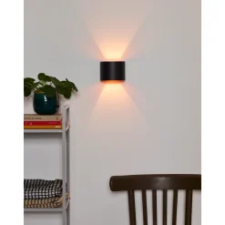 Lucide wandlamp Xio rond zwart koper G9 3,5W