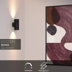 Lucide wandspot Bondi zwart 2xGU10