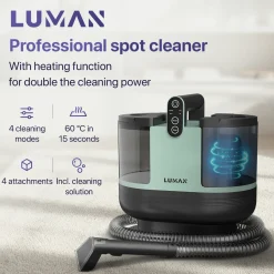 LUMAN 4 in 1 Tapijtreiniger met Verwarmingsfunctie - Vlekkenreiniger - Bankreiniger - Zetelreiniger