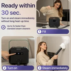 Luman Stoomreiniger Max – 2600w – 4,3 Bar – 60 Min Stoomtijd – Handstoomreiniger & Tapijtreiniger
