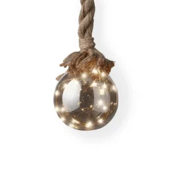 Lumineo Kerstverlichting - 2x - Kerstbal Aan Touw - Glas - 15 X 100 Cm