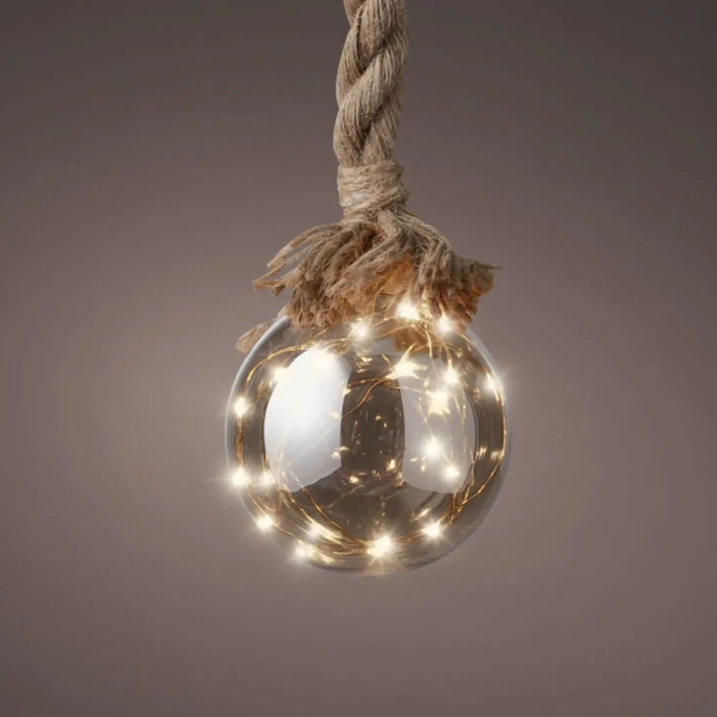 Lumineo Kerstverlichting - 3x - Kerstbal Aan Touw - Glas - 15 X 100 Cm