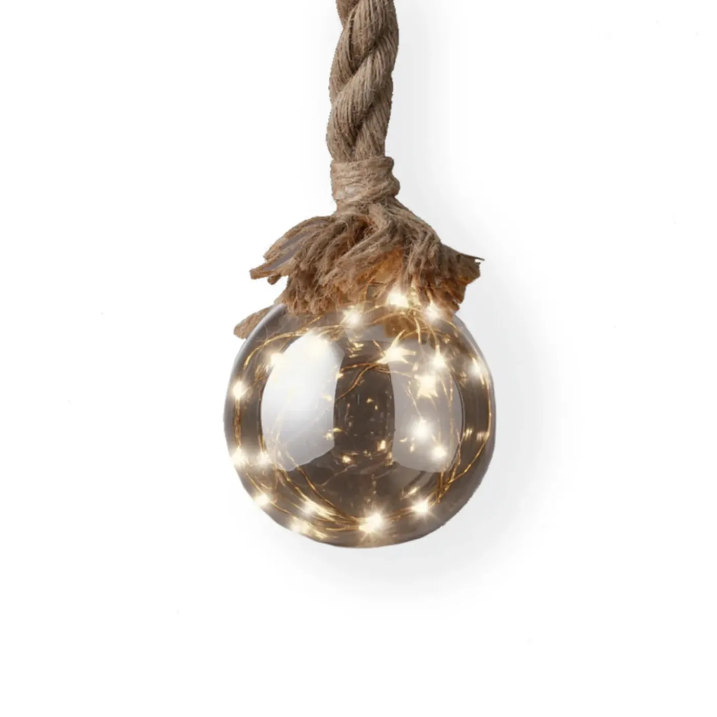 Lumineo Kerstverlichting - 3x - Kerstbal Aan Touw - Glas - 15 X 100 Cm