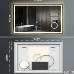 Lumoire Badkamerspiegel Met Verlichting - Tronvg - 100cm Rechthoekig - Anti Condens Verwarming