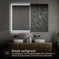 Lumoire Badkamerspiegel Met Verlichting - Tronvg - 100cm Rechthoekig - Anti Condens Verwarming