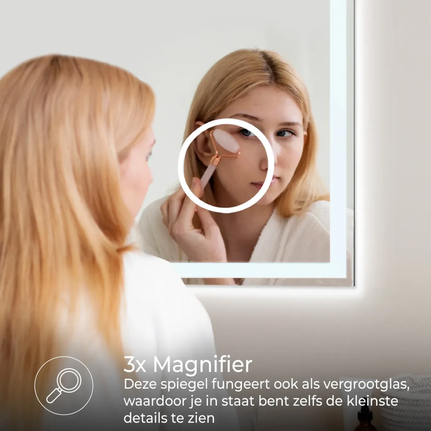 Lumoire Badkamerspiegel Met Verlichting - Tronvg - 80cm Rechthoekig - Anti Condens Verwarming