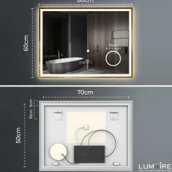 Lumoire Badkamerspiegel Met Verlichting - Tronvg - 80cm Rechthoekig - Anti Condens Verwarming