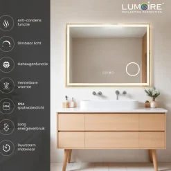 Lumoire Badkamerspiegel Met Verlichting - Tronvg - 80cm Rechthoekig - Anti Condens Verwarming
