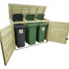 Lutrabox afvalcontainerkast 3 containers 176x65x125cm