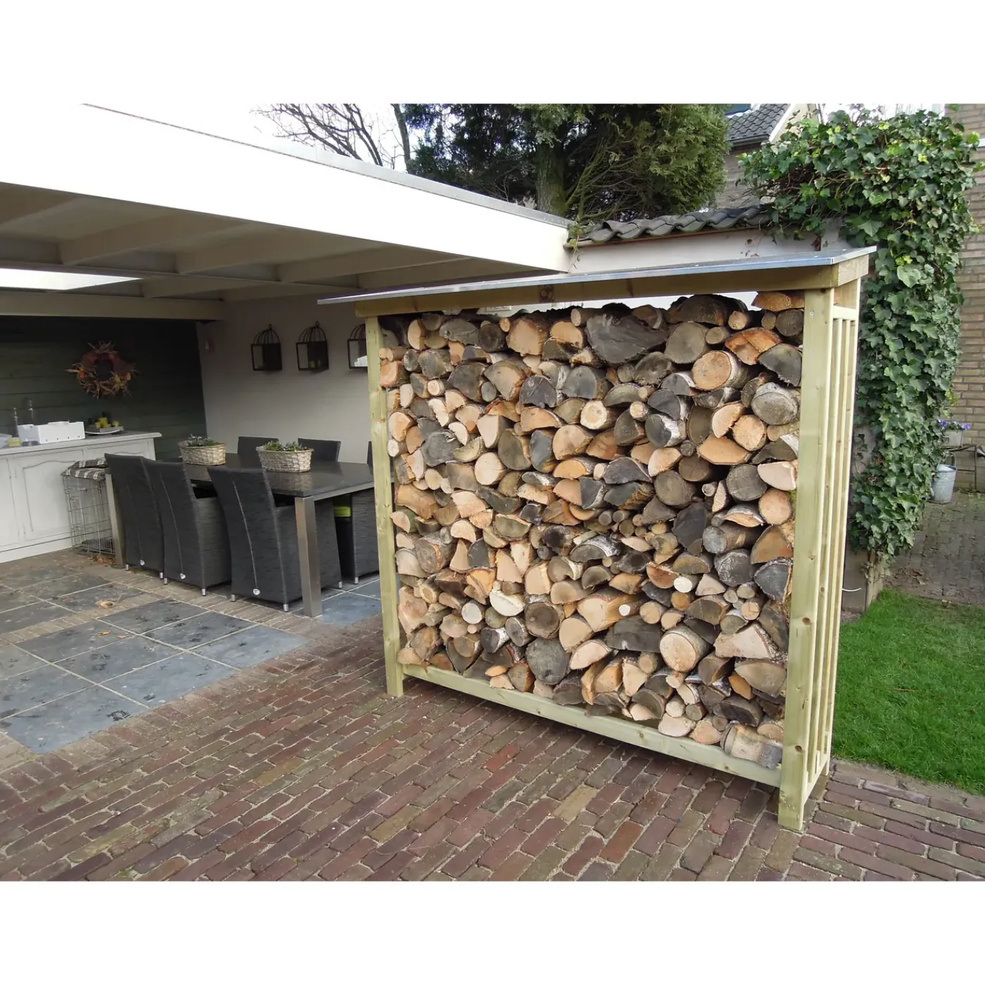 Lutra box haardhoutopslag 185x62x180cm