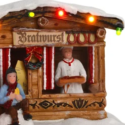 Luville Collectables Christmas Market Battery Operated - L13 -5xw10 -5xh9 -5cm