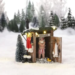 Luville Kerstdorp Miniatuur Naakte Kerstman - L10xw8 -5xh11cm