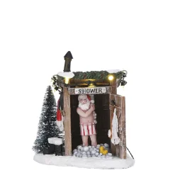 Luville Kerstdorp Miniatuur Naakte Kerstman - L10xw8 -5xh11cm