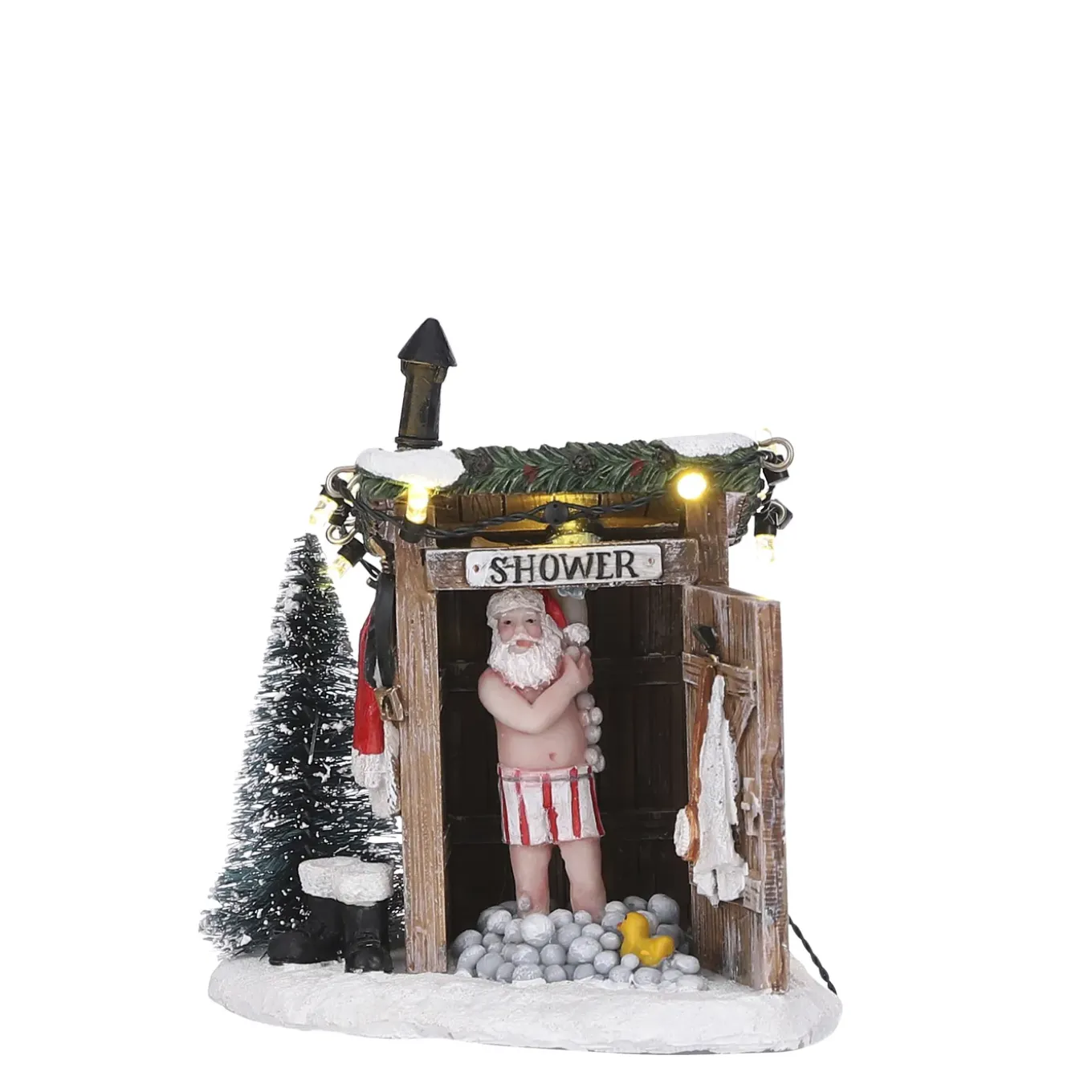 Luville Kerstdorp Miniatuur Naakte Kerstman - L10xw8 -5xh11cm