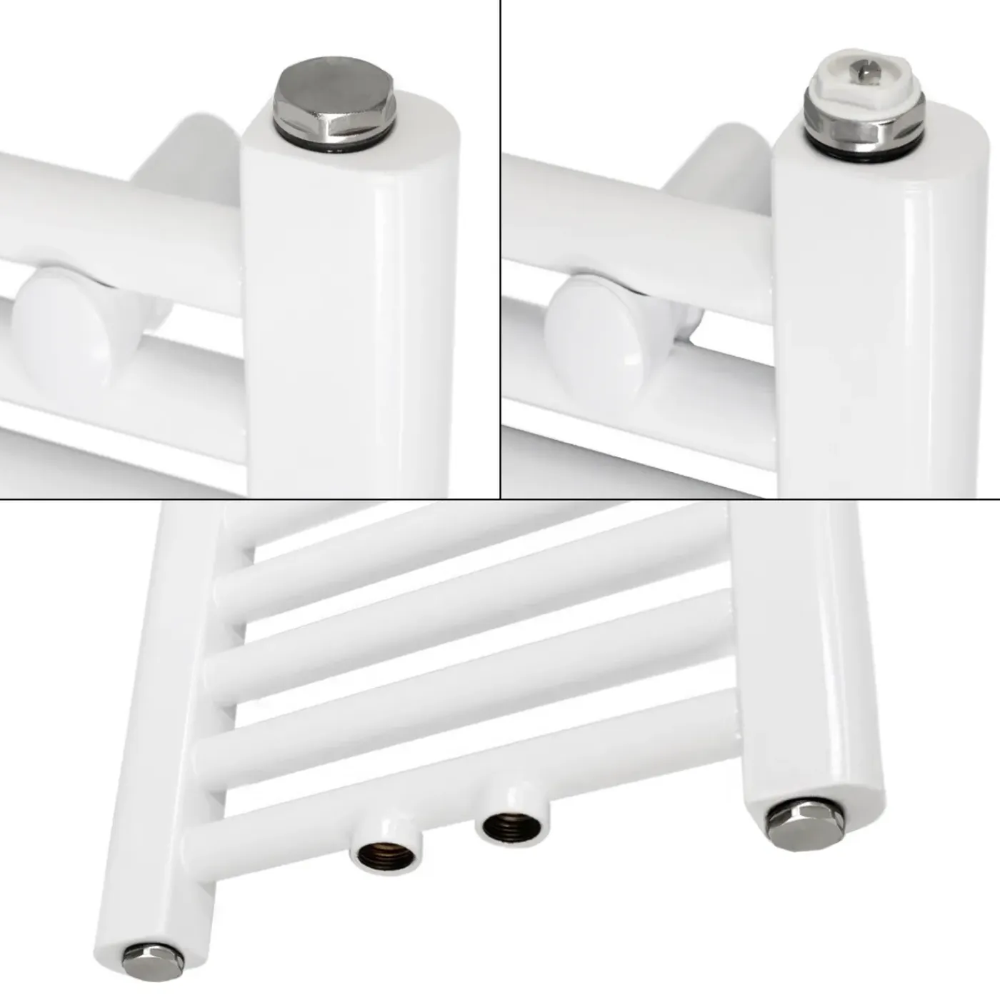 LuxeBath Badkamerradiator Sahara 400x1800 Mm, Wit, Recht Met Middenaansluiting