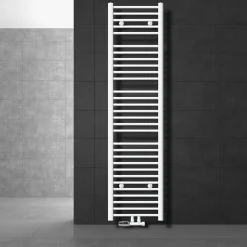 LuxeBath Badkamerradiator Sahara 400x1800 Mm, Wit, Recht Met Middenaansluiting