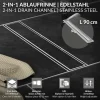 LuxeBath 90 cm 2in1 Douchegoot, Zilver, Roestvrij Staal